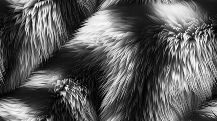 Abstract Fur Texture in Black and White.