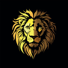 Lion mascot logo, An illustration of the powerful lion mascot logo.