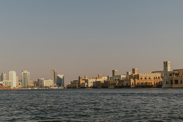 Fototapeta premium Dubai Creek skyline and waterfront view in Old Dubai district