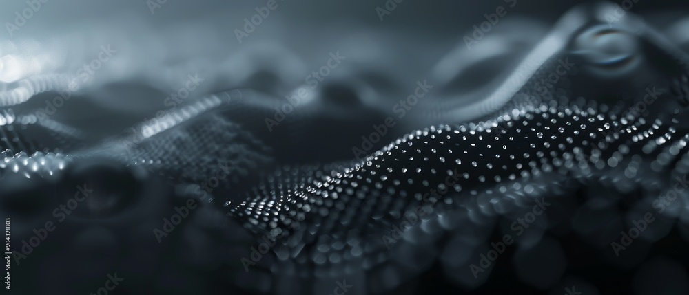 Poster minimalist illustration of big data with particles moving from random distributions to clear.