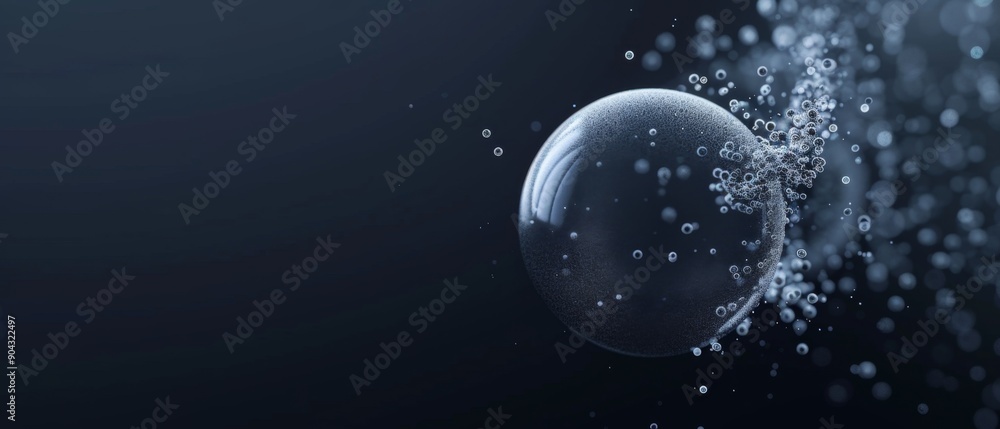 Aufkleber minimalist illustration of big data with particles moving from random.