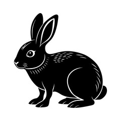 Obraz premium a black and white drawing of a rabbit with big eyes