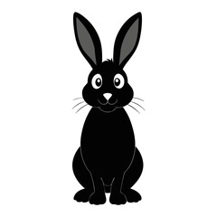 Obraz premium a black and white drawing of a rabbit with big eyes