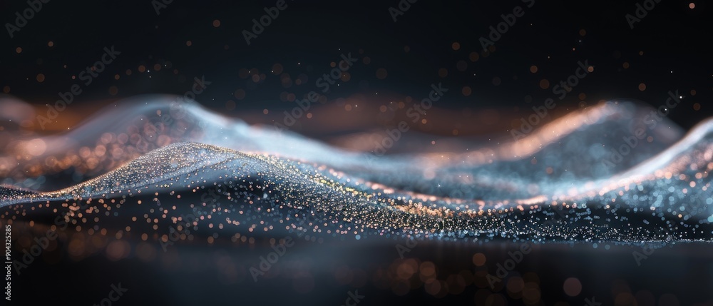 Poster stylized data visualization showcasing a contrast between orderly clusters
