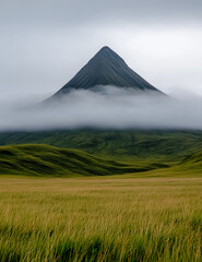 Fototapeta premium Majestic Volcano Eruption: Captivating Image of a Volcanic Eruption, With Dark Clouds of Smoke Billowing From the Crater, Set Against a Dramatic Sky, Highlighting the Raw Power of Nature Digital Art