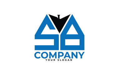 SB letter creative real estate vector logo design.
