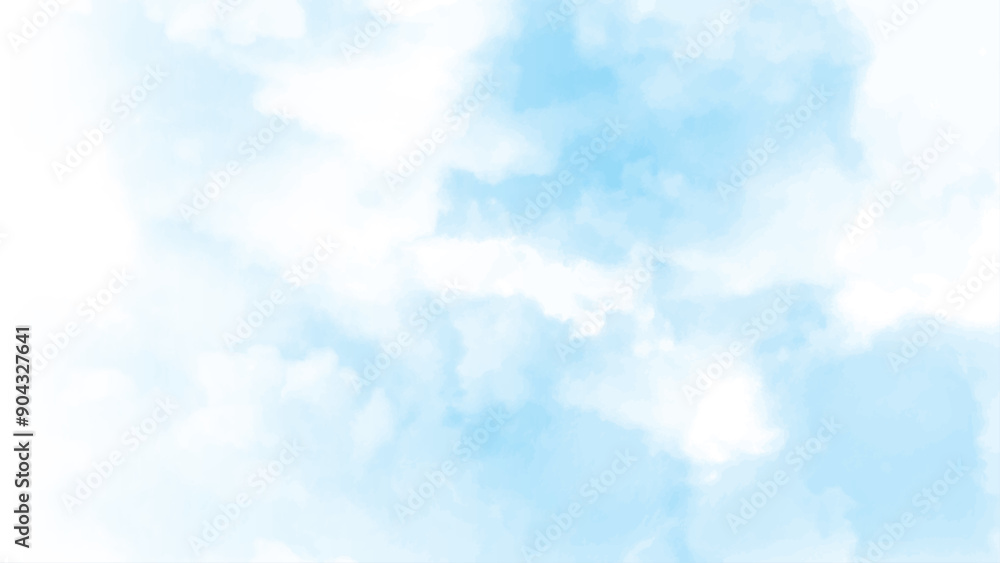 Wall mural nature sky beautiful blue and white clouds texture background vector. blue sky background with tiny 