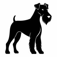 Airedale Terrier Silhouette vector art illustration