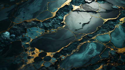 Fototapeta premium astarte.ai: Luxurious Emerald and Gold Marbled Abstract