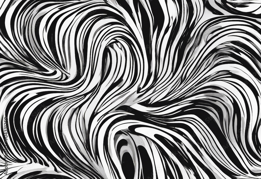 Poster wavy and swirled brush strokes vector seamless pattern bold curved lines and squiggles ornament seam