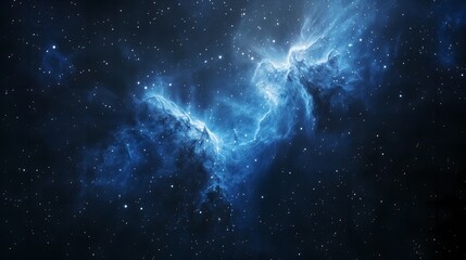 Blue nebula space background
