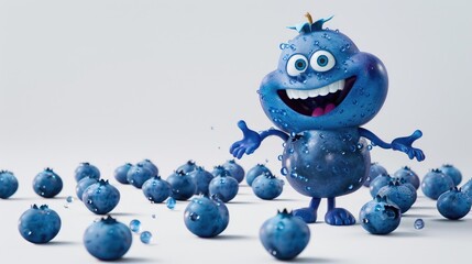 Blueberries: A Cheerful Blueberry Character