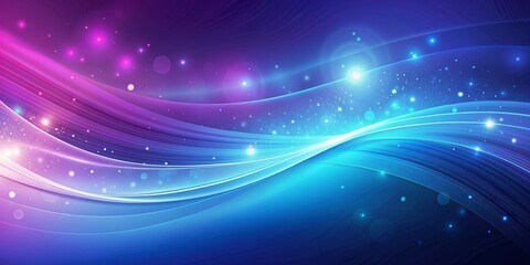 Fototapeta premium Abstract Blue and Purple Waves with Glowing Lights, abstract , wave , glowing , light