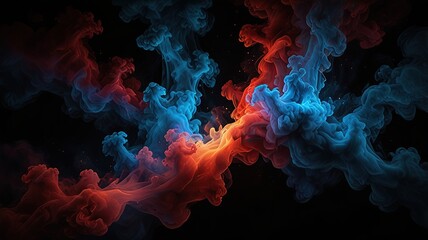 Fototapeta premium Abstract 3d rendering of a colorful smoke on a dark background