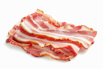 Raw bacon, isolated on white background