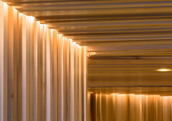 Golden abstract architecture columns in modern interior