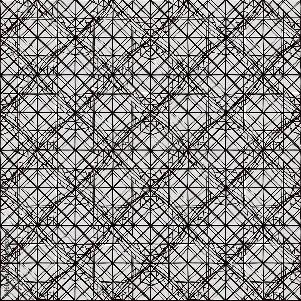 Poster complex geometric pattern with intersecting black lines on a light background