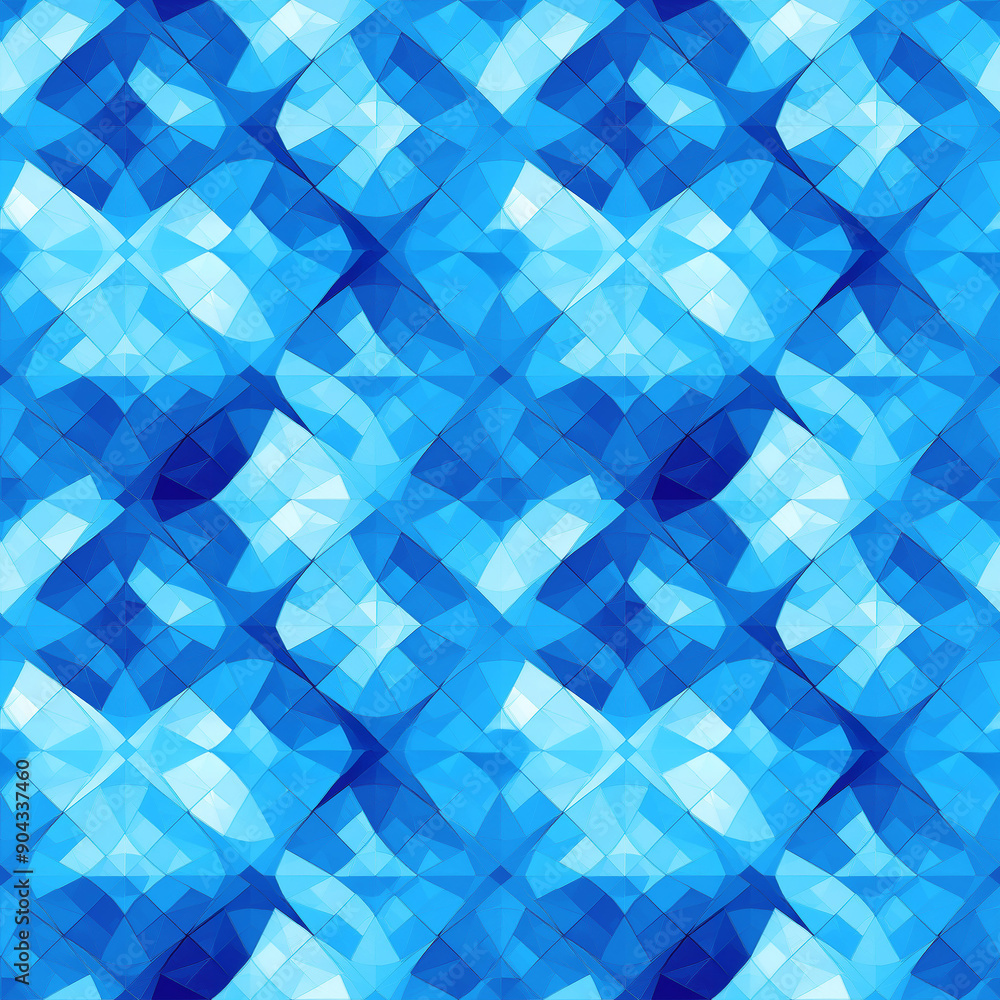 Poster abstract blue geometric pattern created with varying shades and opacity levels