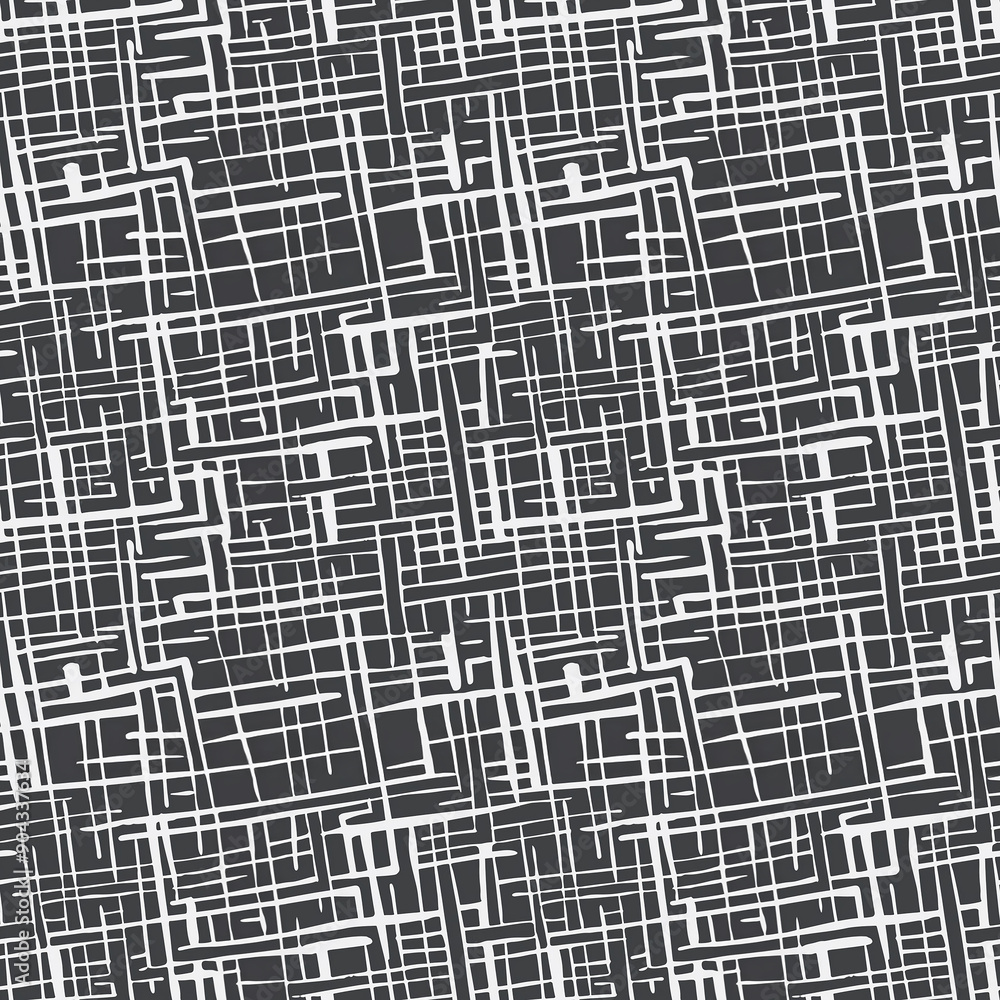 Aufkleber abstract black and white geometric pattern with intersecting lines and shapes