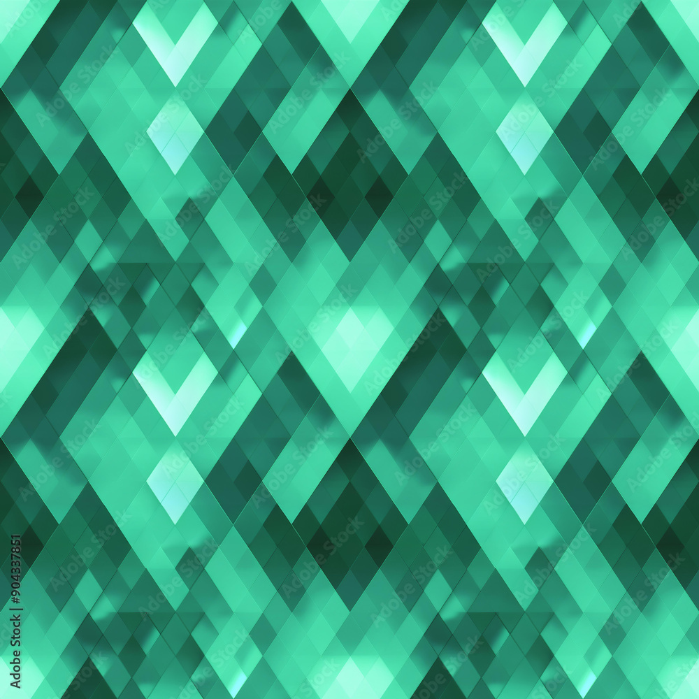 Poster geometric patterns in shades of green creating a unique aesthetic effect