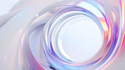Holographic 3d render fluid shape depicts a glass circle containing liquid background,generative ai