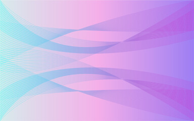 Abstract blue smooth wave on a gradient pink background. Dynamic sound wave. Design element. Vector illustration.