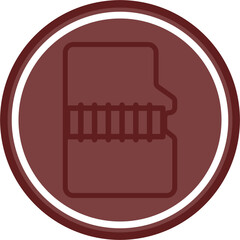 Sd Card Vector Line Double Circle Maroon