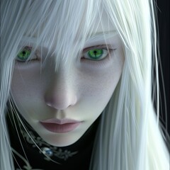 3d albino woman.