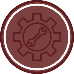 Setting Vector Line Double Circle Maroon