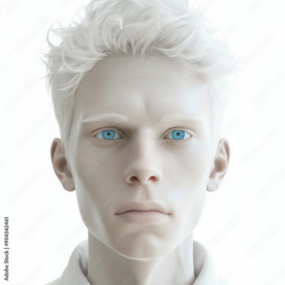 Poster 3d albino man.