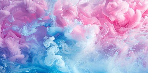 Fototapeta premium The colors of blue, lavender, and rose: a dynamic color play in the smoke