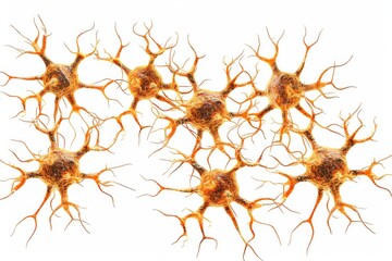 Golden neurons forming a complex network ideal for depicting advanced neural research and luxury concepts