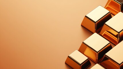Investment guide, gold section, 3D illustration, copy space for text, high-resolution photo
