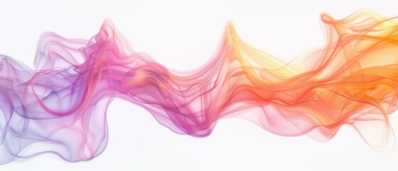 A colorful, flowing line of pink, orange, and purple