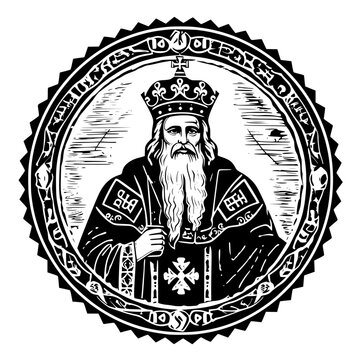 A stamp with the image of St. Nicholas