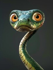 Fototapeta premium 3d cartoon snake.