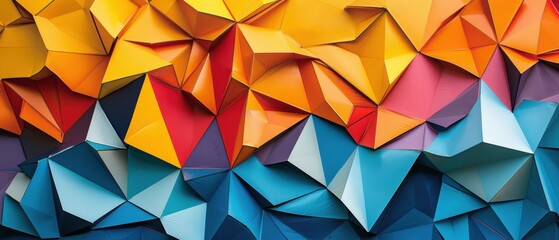 Obraz premium A colorful paper cutout with a blue and yellow stripe