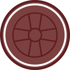 Obraz premium Blu Ray Vector Line Double Circle Maroon