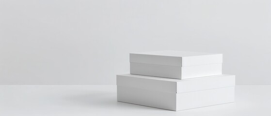 Two white boxes stacked on top of each other