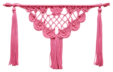 PNG Pink macrame art decoration creativity.