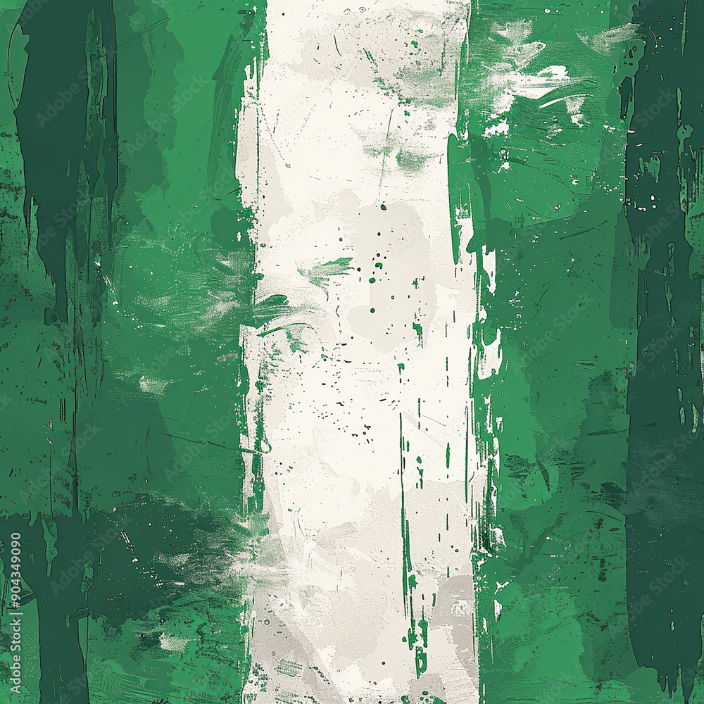 Poster this stylized version of the nigerian flag features bold and dynamic lines, showcasing the vertical 