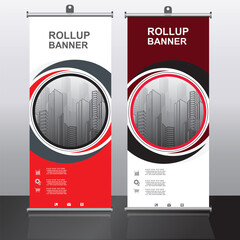 Roll up banner design template, vertical, corporate background, pull up design, vector, abstract geometric background, modern x-banner and flag-banner,rectangle size.