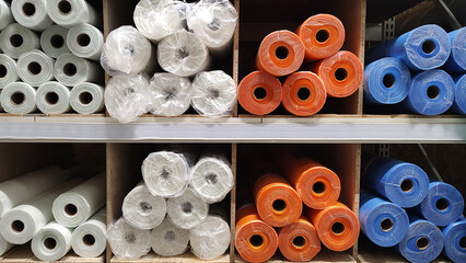 Fototapeta premium Rolls of waterproofing membrane isolate material at the store