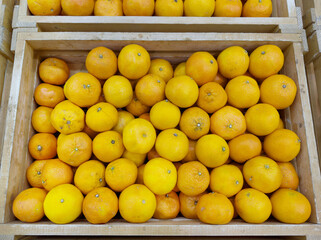 buying fruits in the market (lemons, oranges, tangerines, limes)
