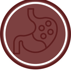 Gastroenterology Vector Line Double Circle Maroon
