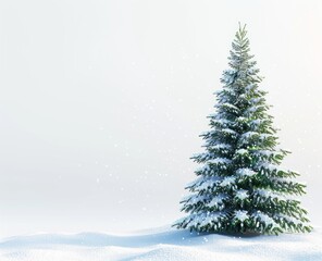 Obraz premium spruce in snow with space for text.