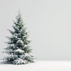 Fototapeta premium spruce in snow with space for text.