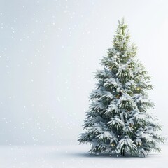 Fototapeta premium spruce in snow with space for text.