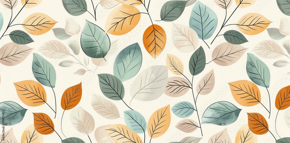 Poster trees in autumn seamless pattern. background for any surface.