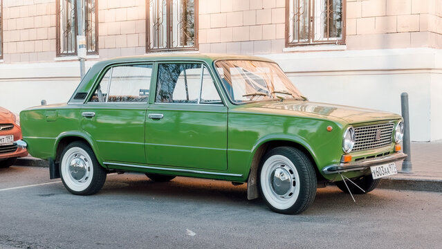 Retro car VAZ-2101 on city street